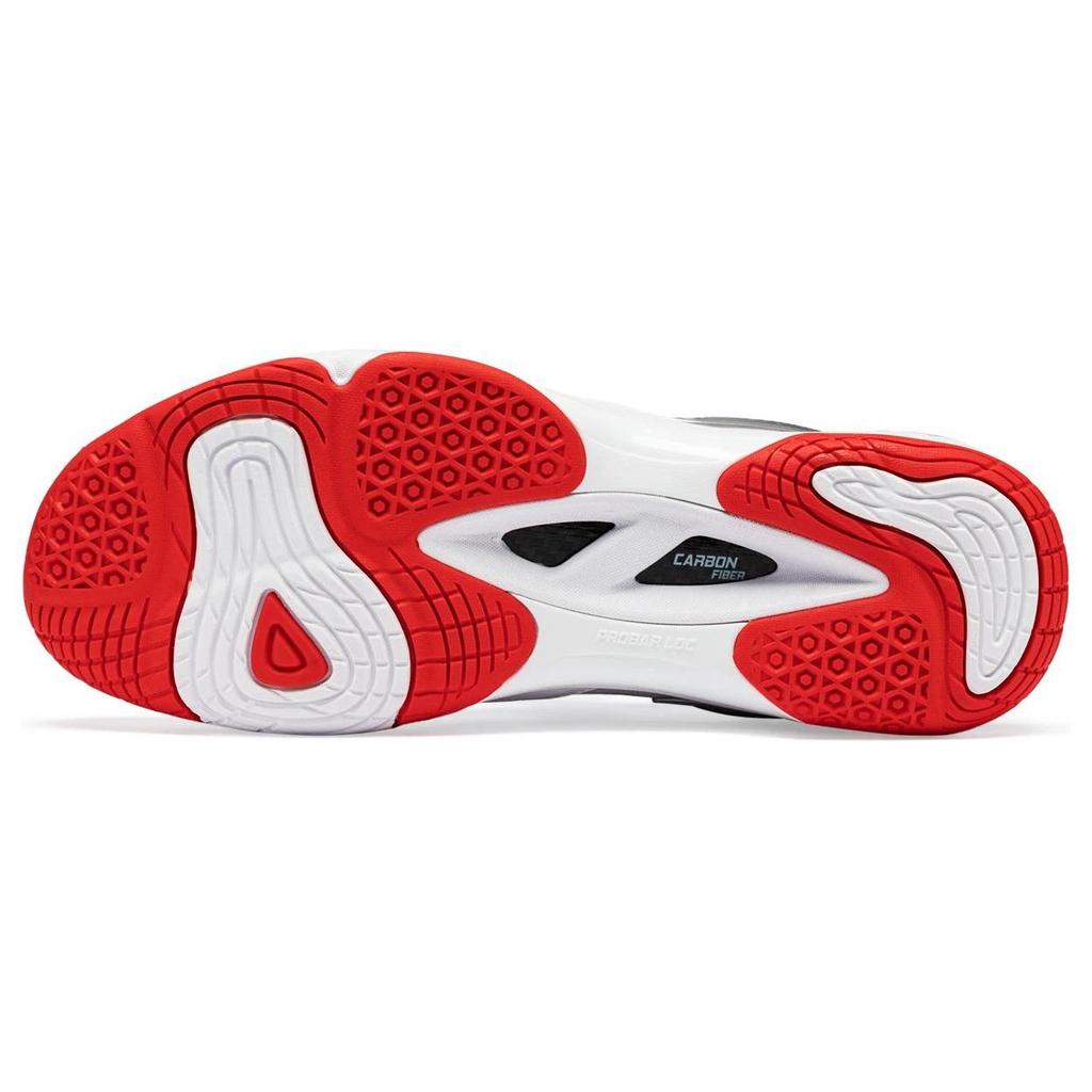 Li Ning OP Cushioning, Wear Resistant Low top Badminton Shoes Unisex White AYZQ009-8