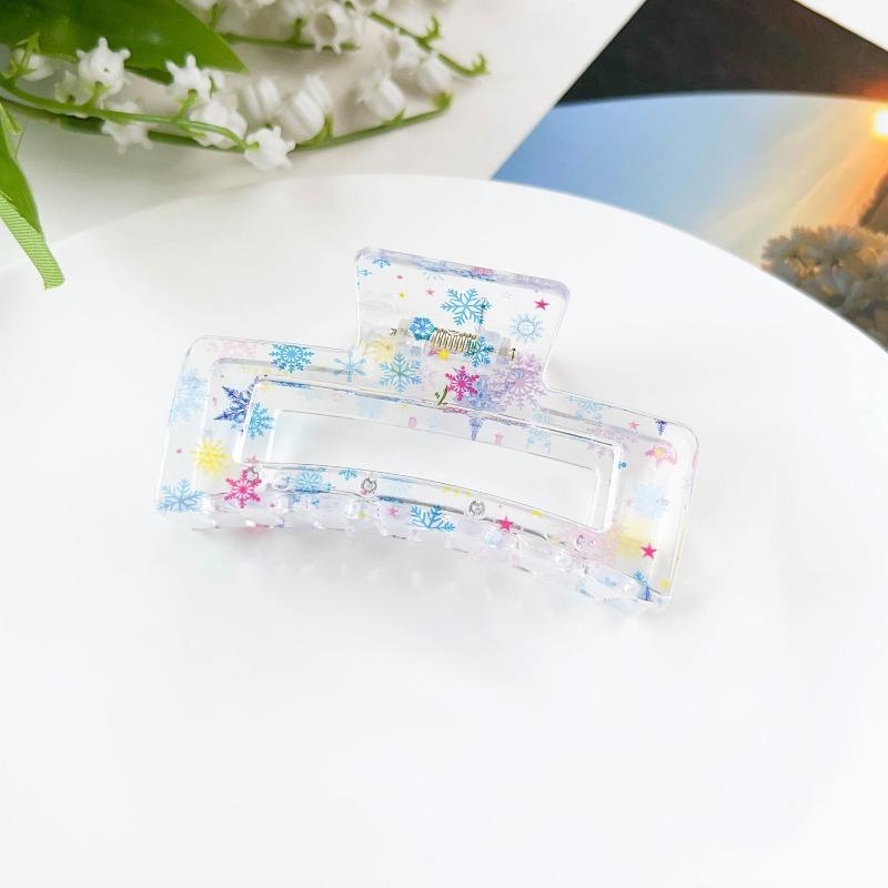 Sweet Fruit Heart-shaped Printed Grab Clip Shark Clip Simple and Fresh Semi-tied Hair Clip and Hair Accessory