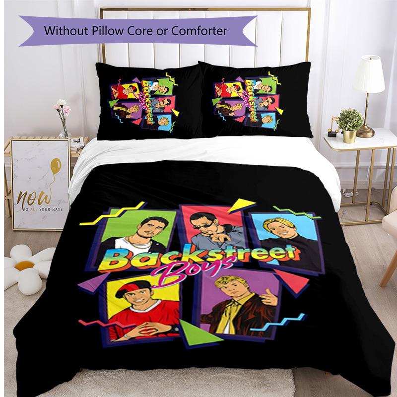 Backstreet Boys Printed 3PCS Bedding Set Soft Breathable Duvet Cover Pillowcases Set Washable Bedroom Decor Home Gift