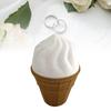 Ice Cream Shape Ring Box Lovely Large Capacity Storage Ice Cream Earring Case for Daily Life White Brown