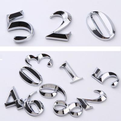 Modern 5cm ABS Plastic Label 3D House Number Stickers Door Plate Sign Digits Self Adhesive