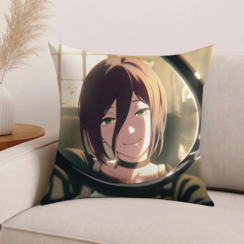Anime Chainsaw Man Reze Pillow Case Office Cushions Suitable For Sofa Car Bedroom Decorative Cushion Cover