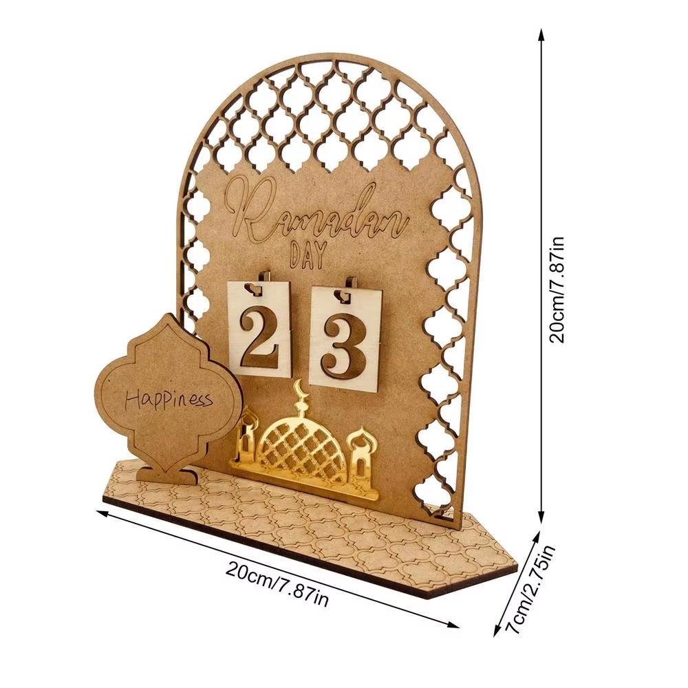 Ramadan Countdown Calendar 2026 Eid Mubarak Ornament Islamic Home Decoration for Muslim Festival Party Decor Gift Idea