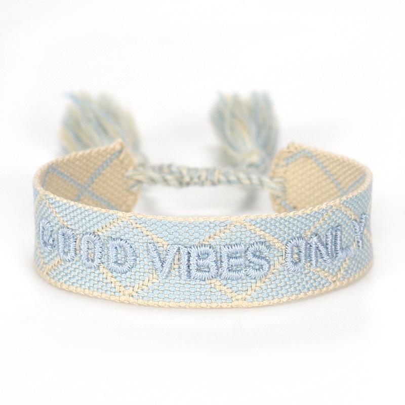 Handmade European Style Embroidered Love Bracelet with Tassels for Girls