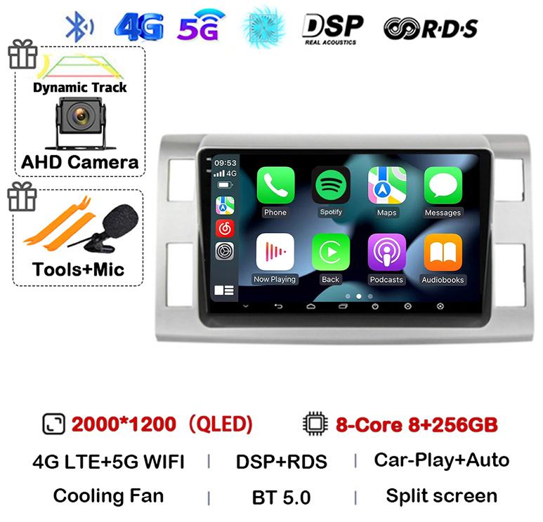 Android 14 Auto Carplay Car Radio For Toyota Previa 3 III XR50 Estima 2006-2019 Multimedia Navi GPS Player Stereo Head Unit DSP