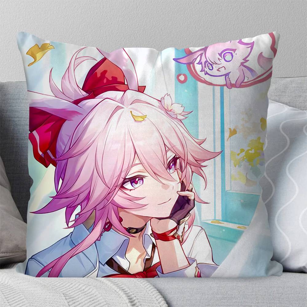 Evanescia Honkai SStar Rail Anime Pillow Case Fashion Square Pillowcase Bedroom Sofa Room Ins Decoration Leisure