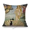 Lovely Cute Funny Humorous Black Cat In World Famous Oil Painting Deviant Art Home Decorative Sofa Pillow Case Cushion Cover