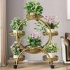 Floor Standing Mobile Plant Rack with Wheels Epipremnum Pot Stand Iron Multi-Layer Balcony Flower Shelf Storage Organizer