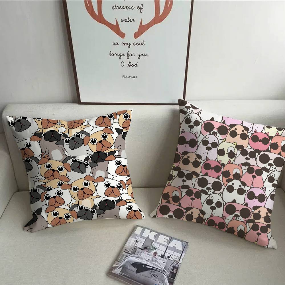 Cute Dog Face Pattern Pillow Case Home Decor Throw For Sofa Bed Car Room Decor Gift Idea