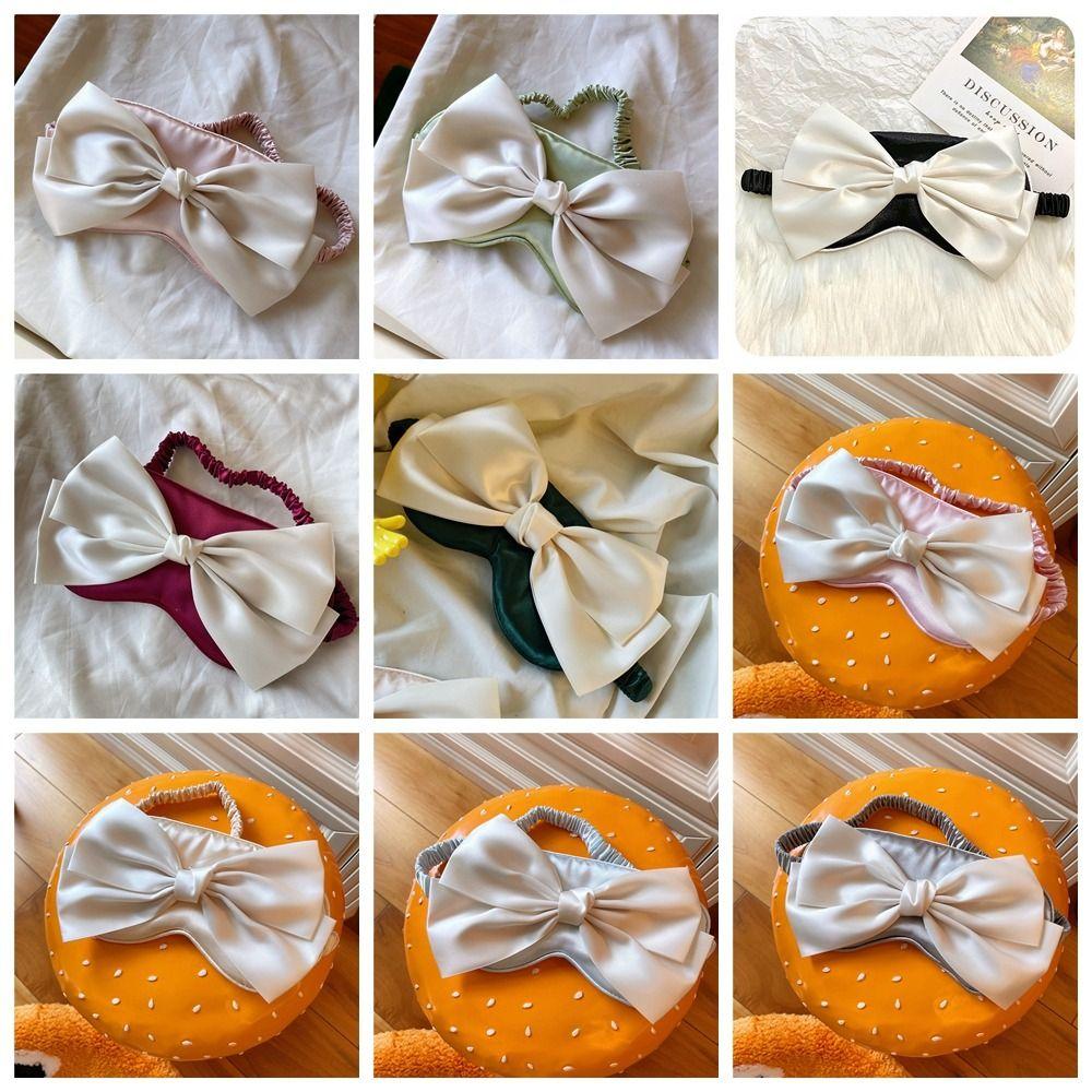 Fashion Silk Sleep Eye Mask Bow Sleeping Eye Patch Portable Shading Sleeping Mask  Travel