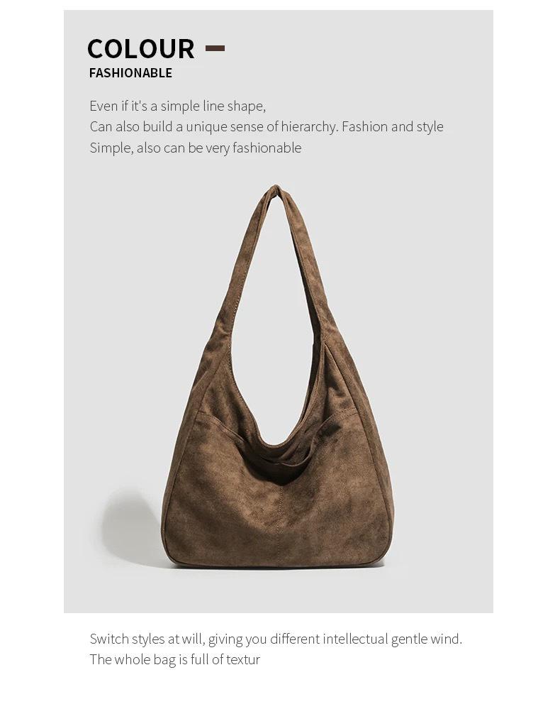 2025 Retro Women's Versatile Autumn/Winter Tote Bag - Lazy Style, Handheld or Shoulder