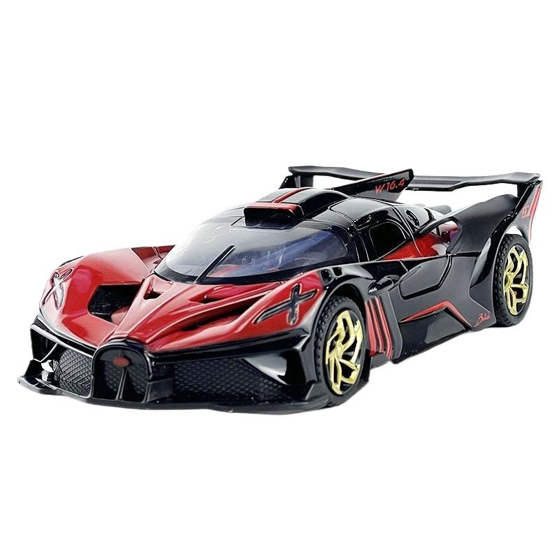 1/32 Bugatti Bolide Miniature GT Die Casting Model Car Metal Alloy Sound & Light Pull Back Children's Toy Car Birthday Gifts Boy