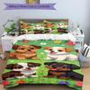 3pcs Cute Puppies Bedding Set - 1 Duvet Cover + 2 Pillowcases(Core Not Included), Machine Washable Polyester yy251216121