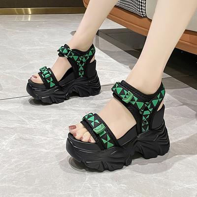 Fashion 10.5CM Summer Women Platform Sandals Open Toe Wedges High Heels Thick Bottom Beach Shoes Woman Casual Comfort Chunky Sandalias
