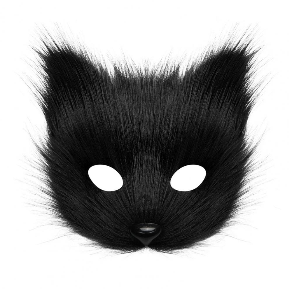 Plush Fox Cosplay Mask, Fluffy Fox Tail, Cosplay Costumes Props, Fuzzy Fox Mask for Costume Party Anime Convention