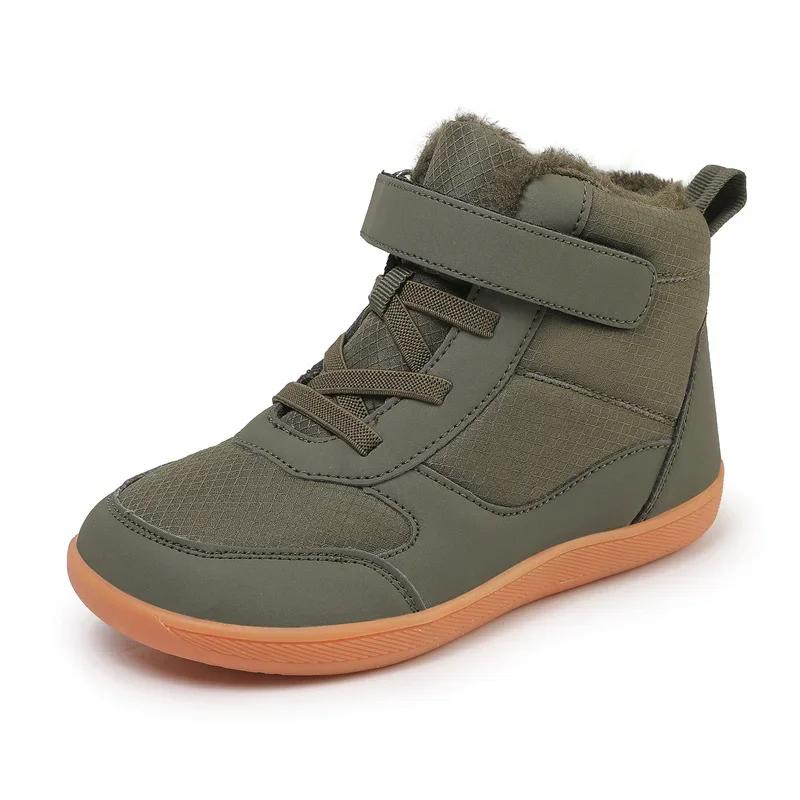 Children's Winter Snow Boots for Boys and Girls, Wide Toe Barefoot Snow Boots, Children's High-top Cotton Shoes, Sneakers