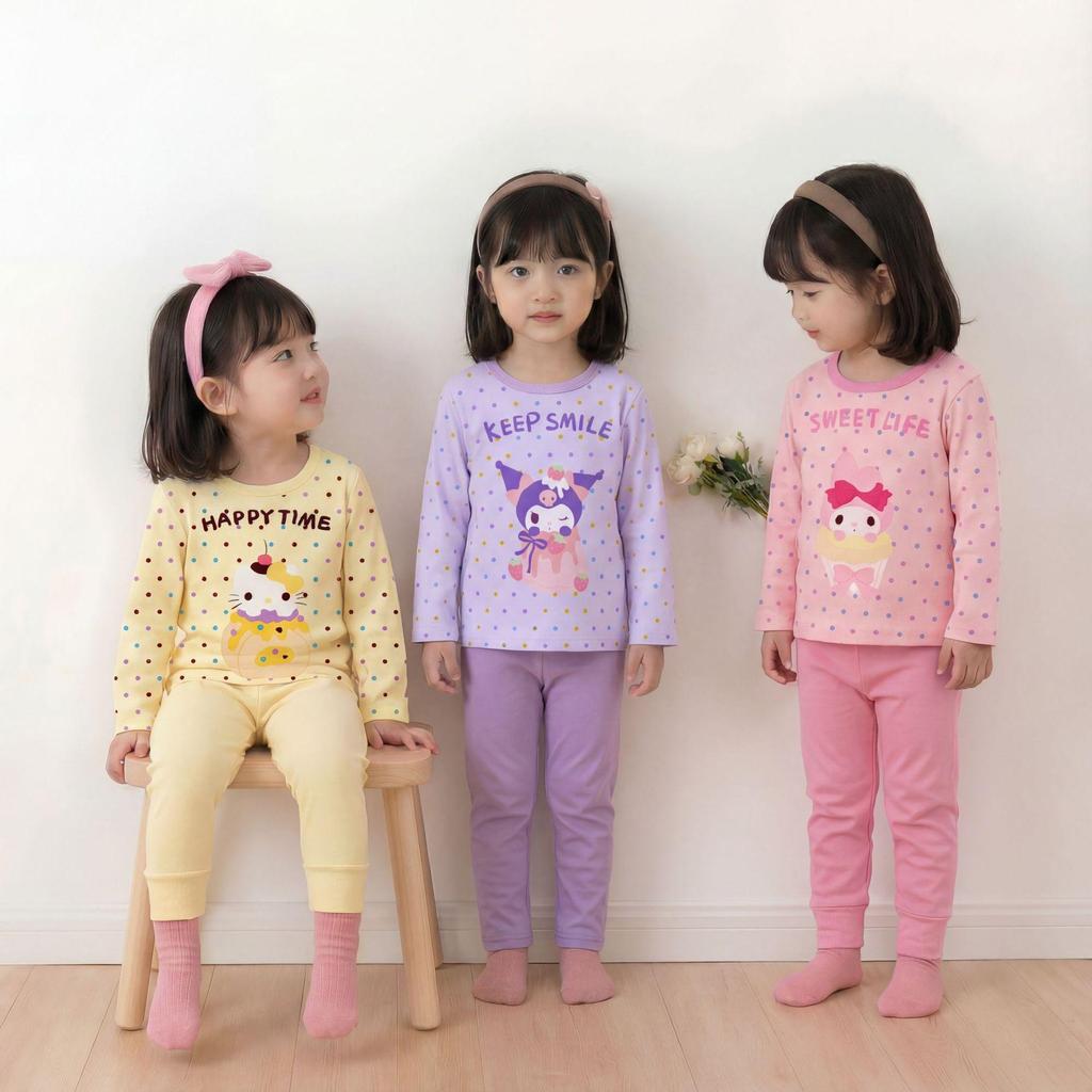 Cute Candy-Colored Kids' Fleece Pajama Set - Long Sleeve Autumn Wear for Boys & Girls