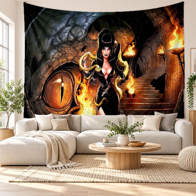 Elvira Mistress of the Dark Wall Tapestry Home Decor Hanging Cloth Art Background Tapestry for Bedroom