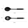2 Pcs Silicone Cooking Spoons Kit with Stainless Steel Handle Salad Mixing Spoon Set Nonstick Cooking Tools Kitchen Utensils