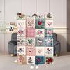 Flannel Soft Blanket  Patchwork Design with Mint Green, Sage Green, White Floral, and Plaid Prints  Warm for All SeasonsBlanket