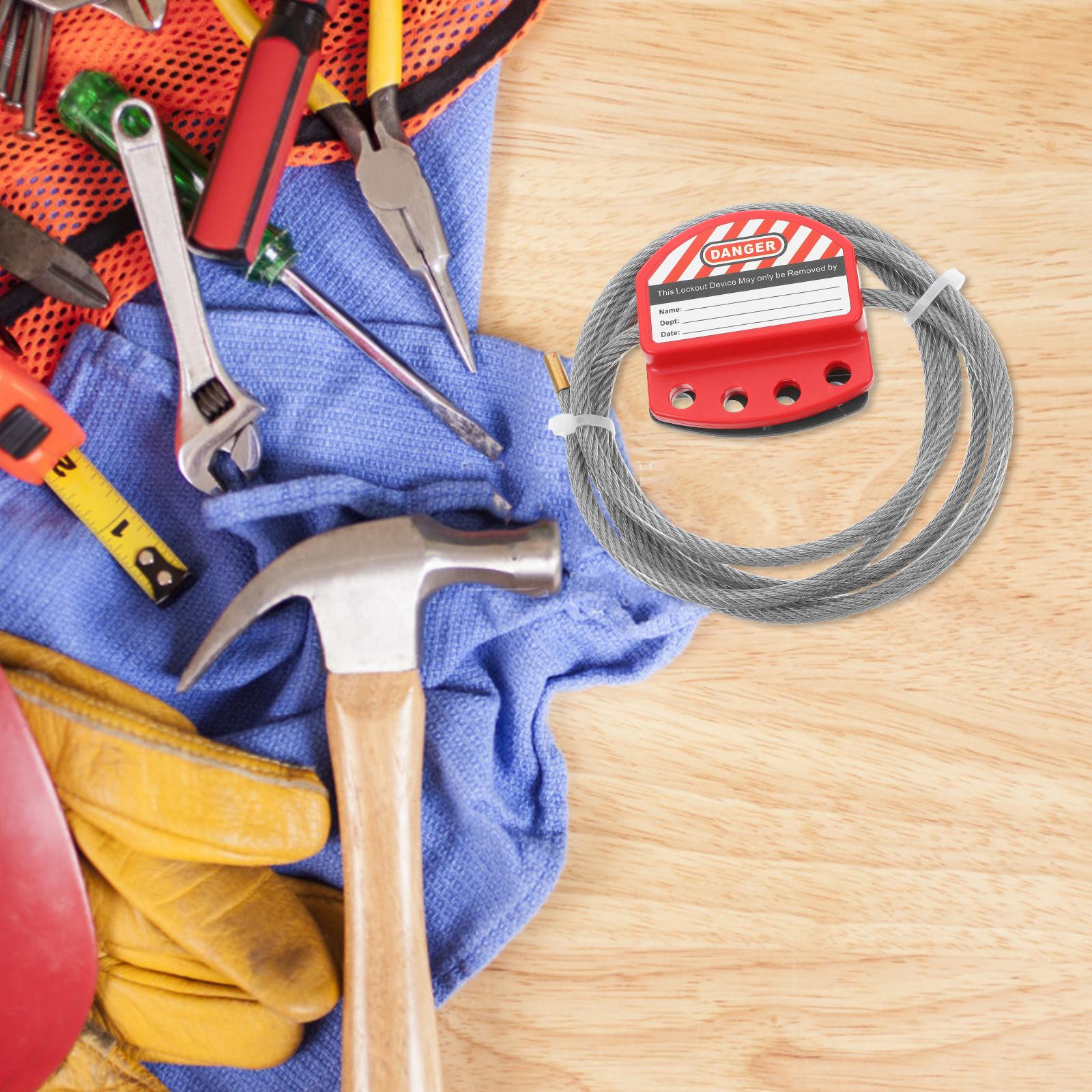 Loto Safety Lockout Cable Adjustable Stainless Steel Security Cable Lock Vinyl Coated Lockout Tagout 1.8 Length China Mainland