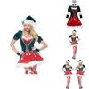Festive Short Sleeve Santa's Helper Costume With Soft Touch Velvet Material
