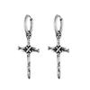 Trendy Neutral Retro Vintage Dark Cross Nail Earrings Personalized Design Cool