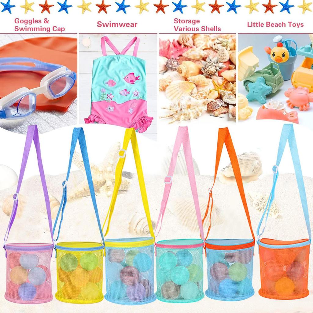 Beach Toy Mesh Bag, Beach Tote, Storage Pouch, Shoulder Bag, Kids' Beach Bag, Vacation Mesh Tote