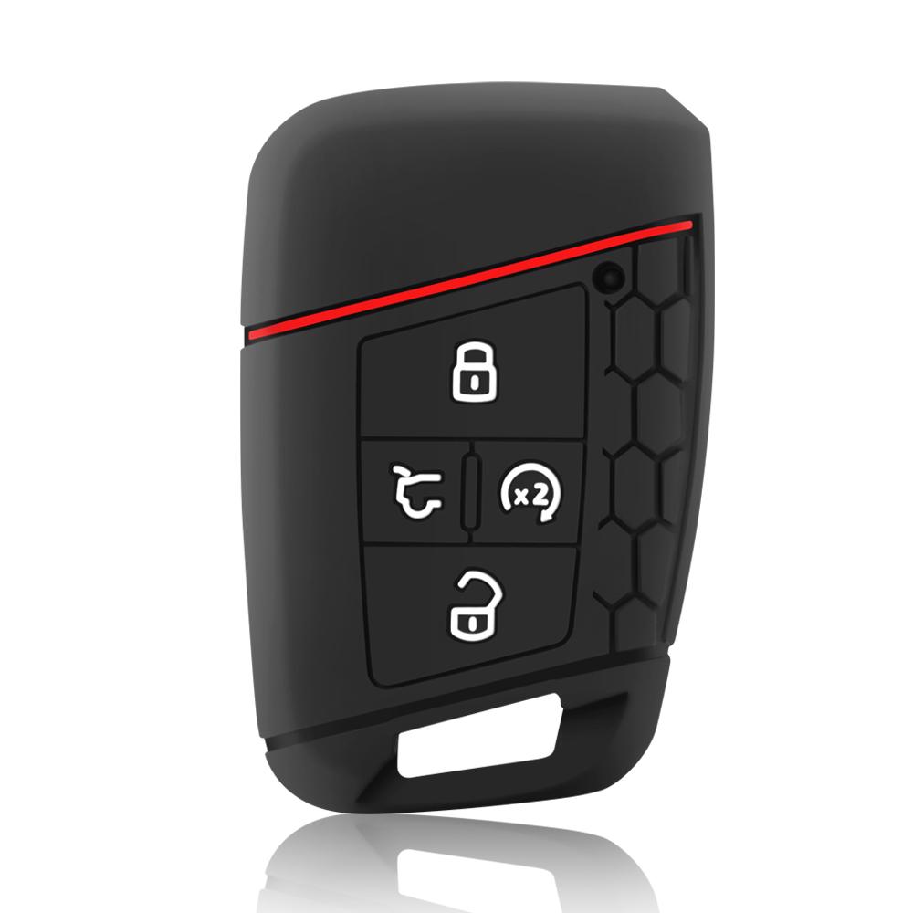 Silikon-Autoschlüsselgehäuseabdeckung für VW 2018 Atlas Tiguan Golf 7 Magotan 4-Tasten-Ersatz-Smart-Keyless-Halter