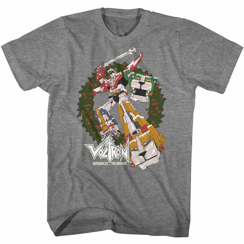 Voltron Christmas Wreath Graphite Heather Adult T-Shirt Unisex T-Shirt XXL