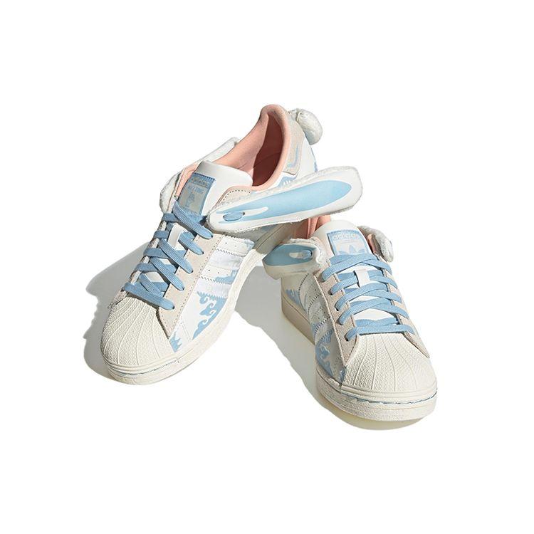 Adidas Originals Melting Sadness X  Superstar Papercut Classic Shell Toe Casual Low-Top Sneakers Unisex Sneakers White Blue ID9471