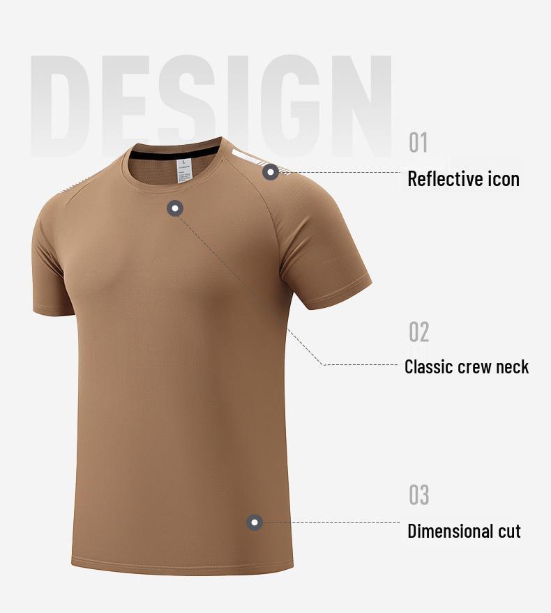Men's Quick-Dry Moisture-Wicking Running T-Shirt - Summer Short Sleeve Fitness Top