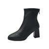 Autumn and Winter Chunky Heeled Boots Female Padded White Skinny Boots High-heeled Korean Small Ankle Boots
