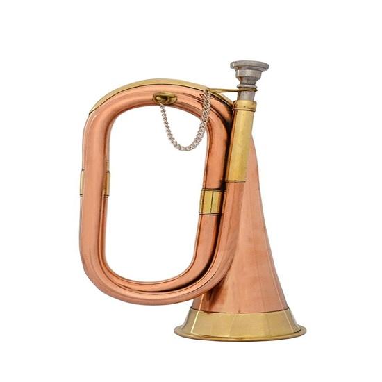 Solid Copper Brass Bugle To Play Decorative Musical Instrument Classic Style Gift Bugle with Mouthpiece for School Band Cavalry Beginner