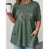 Modisches und elegantes bedrucktes T-Shirt für Damen in großer Größe