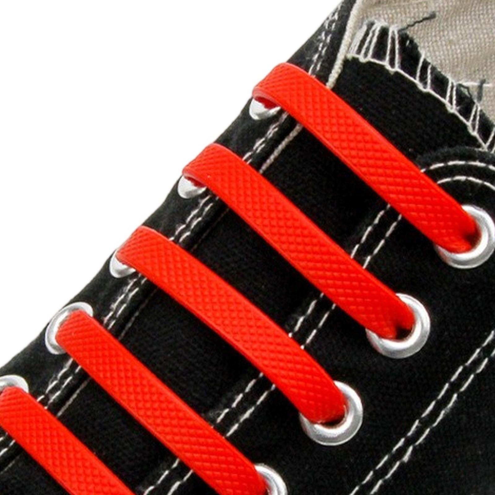 

Взрослые силиконовые шнурки I-образной формы без завязывания, эластичные, креативные One Size красный