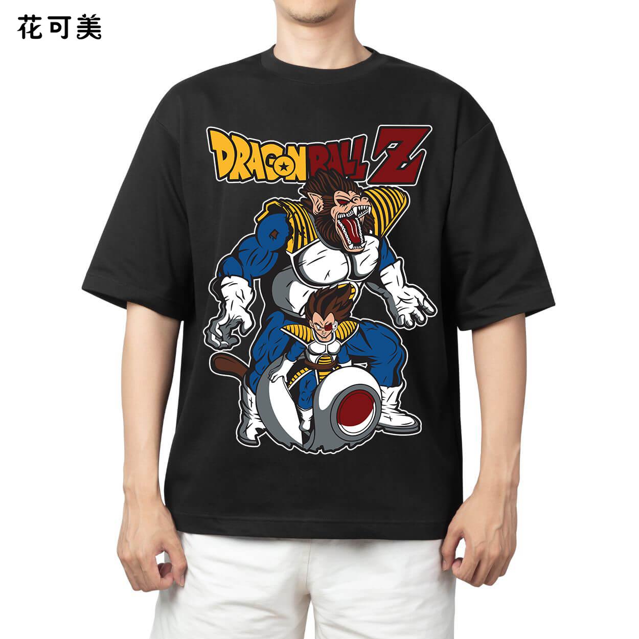 Dragon Ball Goku Cartoon Anime Design Oversized TShirt American Vintage Heavyweight Pure Cotton Loose Fit Streetwear S