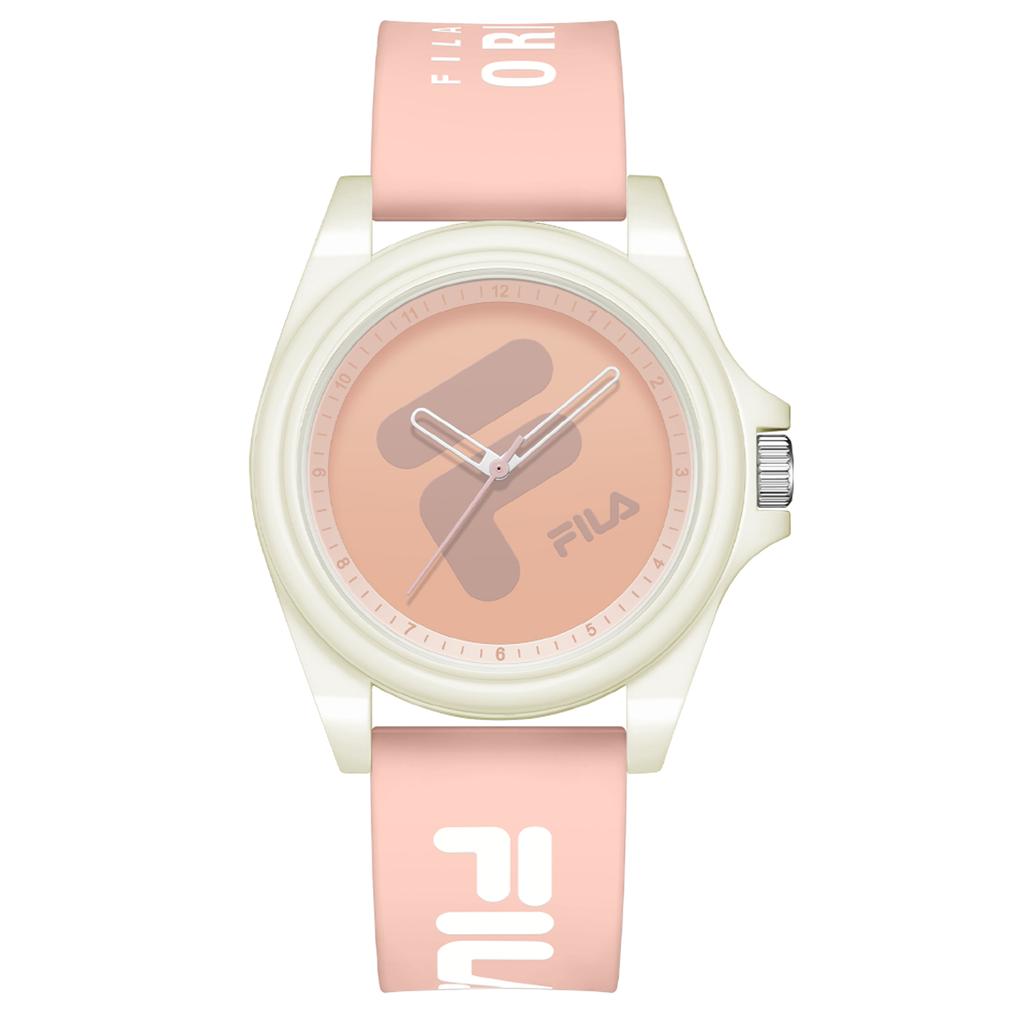 FILA Dream Castle Series Monet Green Watch Quartz Movement Silicone Strap Beige Dial Unisex Sports Jelly Watch Unisex watches 46FLM38-6568-003F