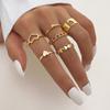 Cross Leaf Ring, Pearl Sun Moon Ring Set For Women