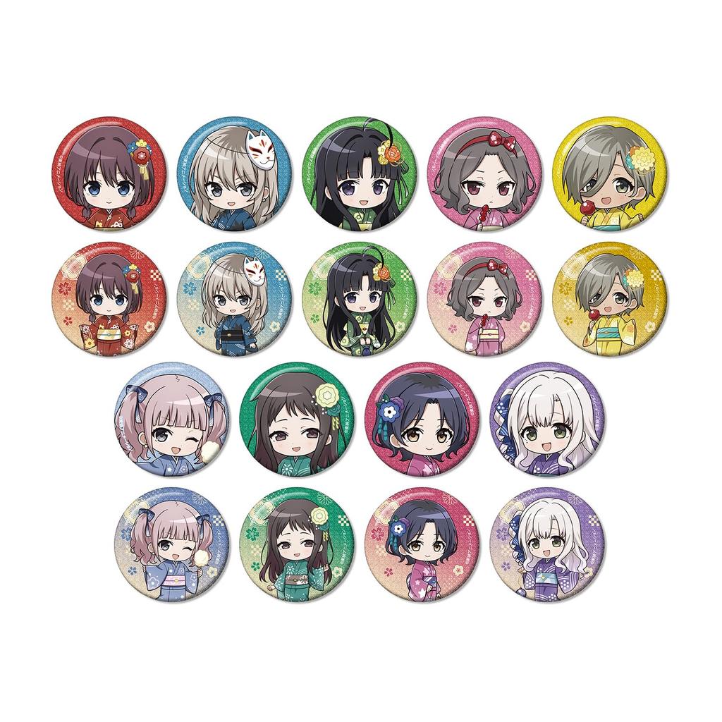 Girls Band Cry Trading Chibi Character Yukata Glitter Can Badge Box of 18 Ver.