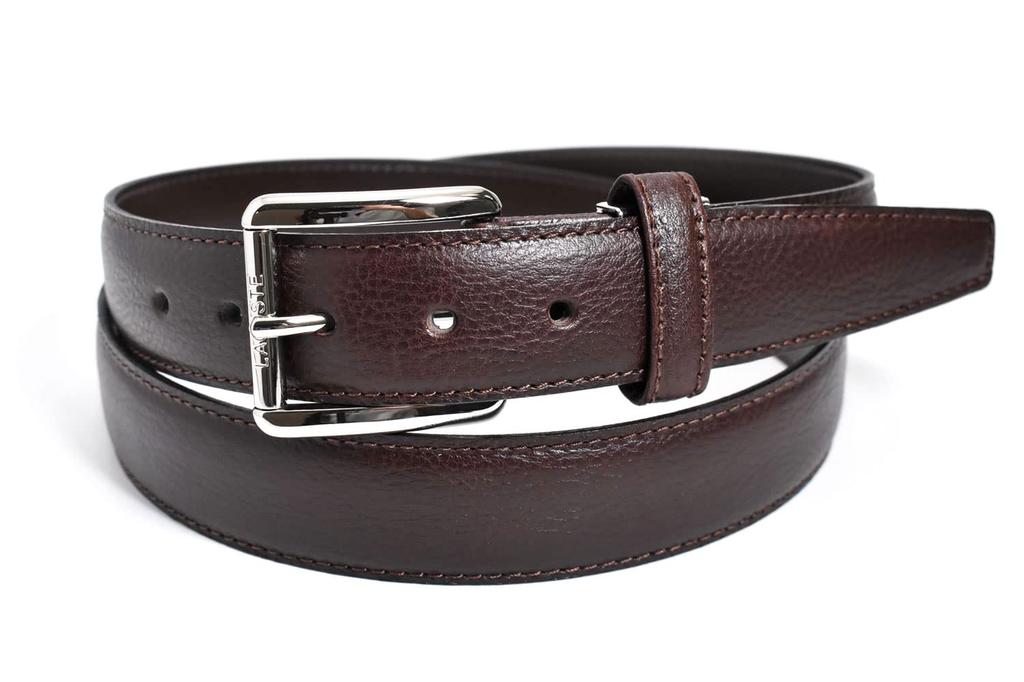 Cowhide Business Belt LB84560 Dark Brown Free Size To Waist Size [Lacoste] Men's (Up 95cm)