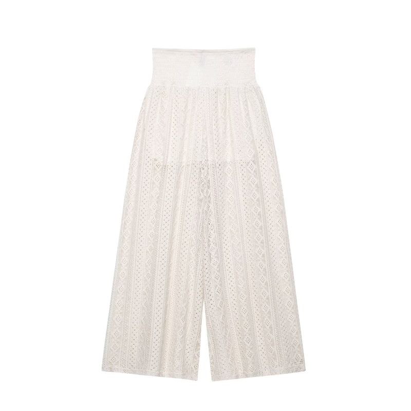 Kaslead New Arrival Women's Clothing Fashion Style Stylish Simple and Versatile Casual Imitation Lace Loose Pants