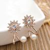 1 Pair Stud Earring Fine Workmanship Elegant Lightweight Snowflake Charm Earrings Ear Stud for Dating