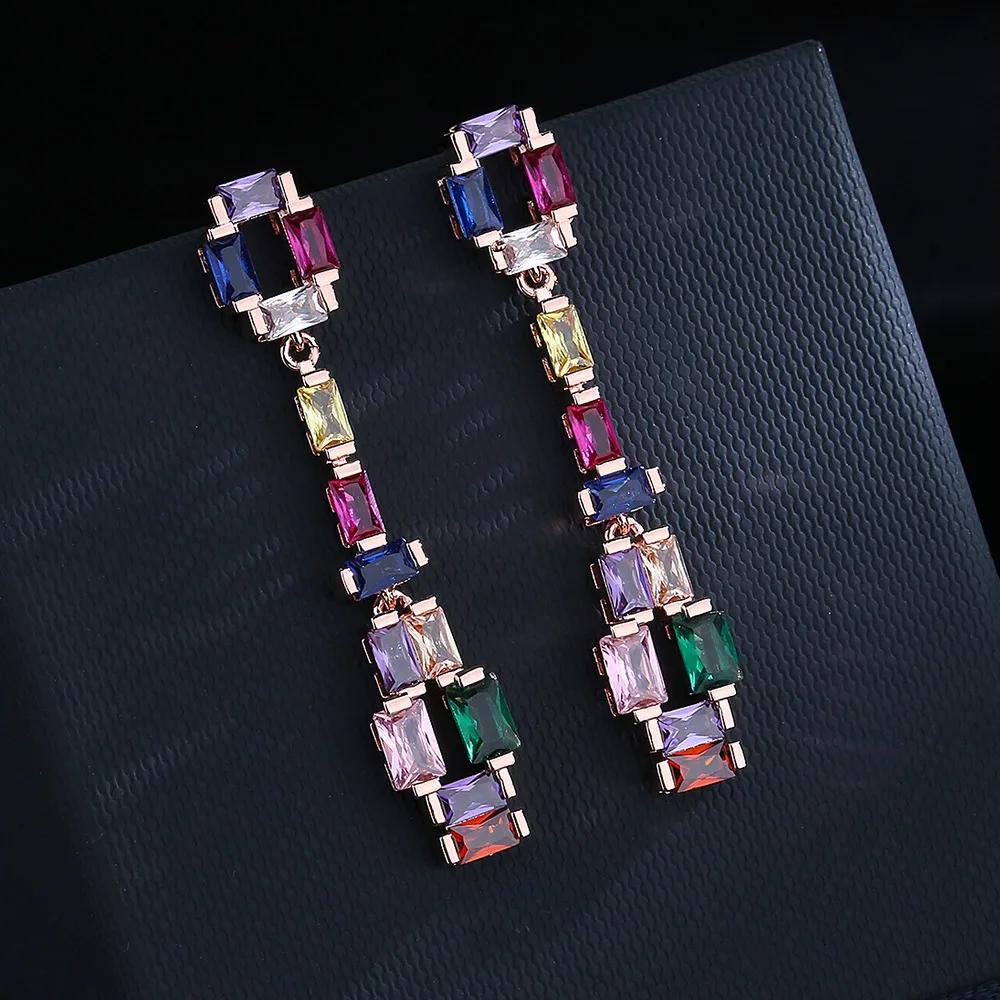 Exquisite Colorful Tourmaline Ladies Earrings Natural Gem Amethyst Earrings Wedding Engagement Bridal Boutique