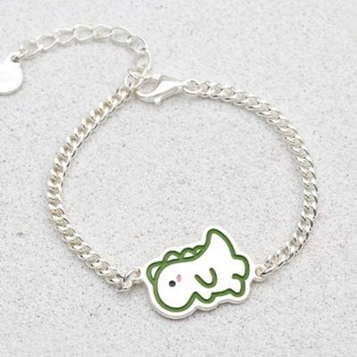 [Als Kleines] Baby Silberarmband 925er Silber Dinosaurier Anhänger Kinder Kette