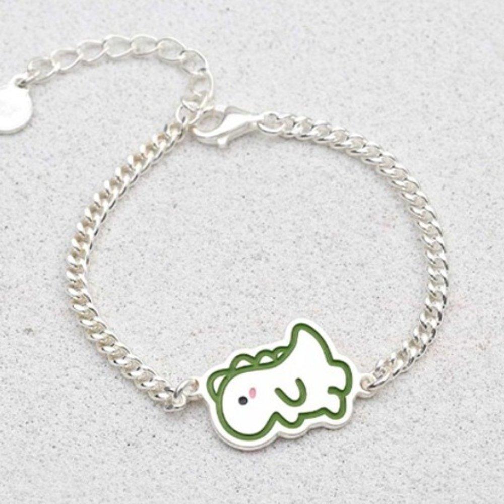 [As Little] Baby Silver Bracelet 925 Silver Dinosaur Pendant Kids Chain