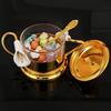 Seasoning Salt Jar Bowl With lid and Spoon Salt Bowl Organizer Glass Cream Jar Sugar Holder for Coffee Beans Pots Kitchen Tools