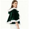 Thick Christmas Hooded Cloak Polyester Xmas Cape Soft Women Ponchos  Autumn Winter