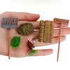 1 Set Dollhouse Miniatures High Simulation Best Gift Plastic Mini Farm Tool Shovel Rake for Micro-landscape Scene