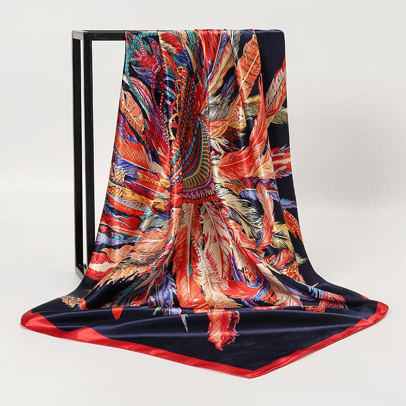 

Модный масляный квадратный женский шарф, большой платок 90x90 см, кашне, женский платок, бандана, мусульманский хиджаб, повязка на голову, НОВЫЙ 90x90cm